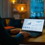 man analysing share price