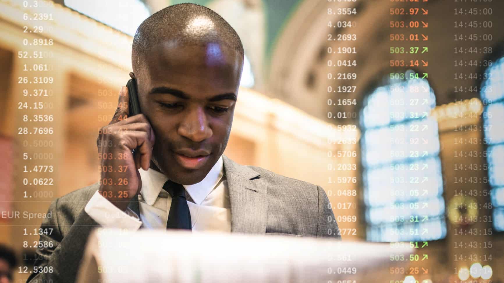A man working in the stock exchange.