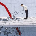 An arrow crashes through the ground as a businessman watches on.