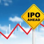 An arrow going upwards with a road sign saying 'IPO ahead'.