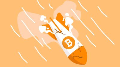 Bitcoin rocket crashing.