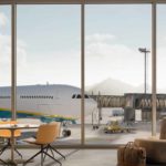 Airport waiting lounge.