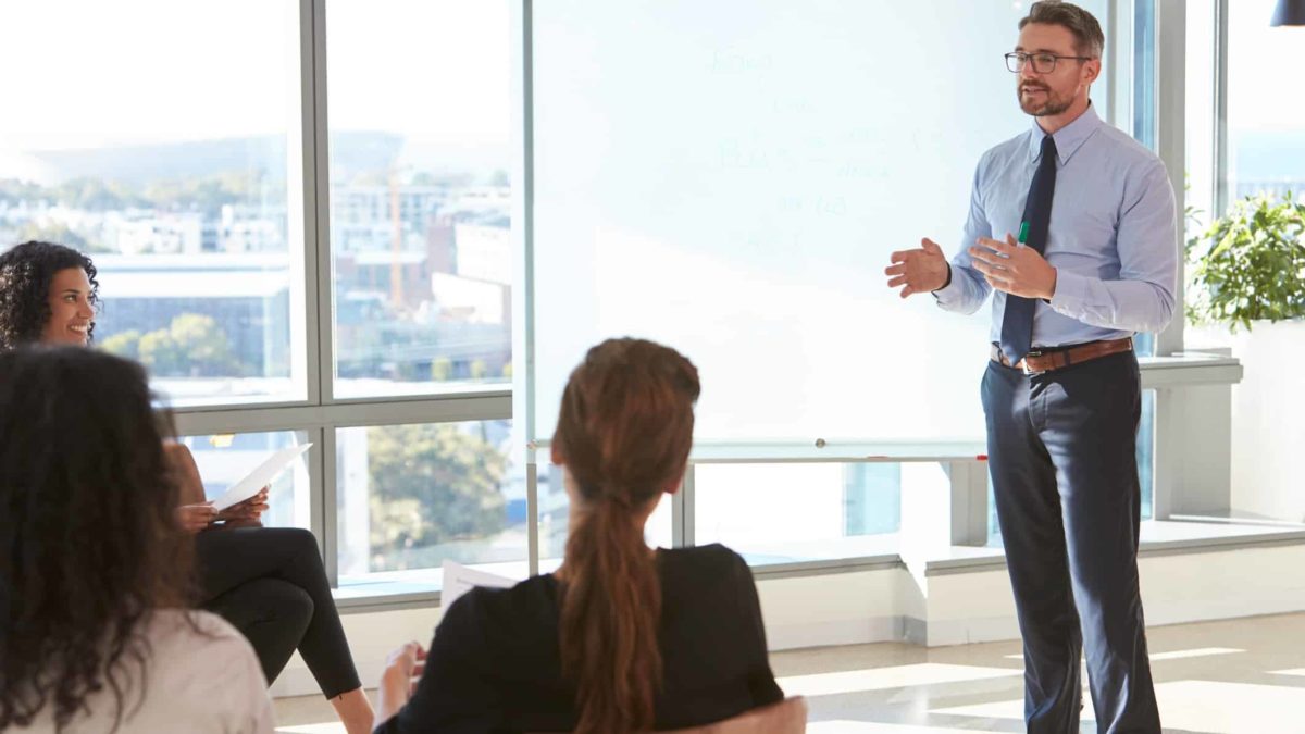 CEO of a company talking.