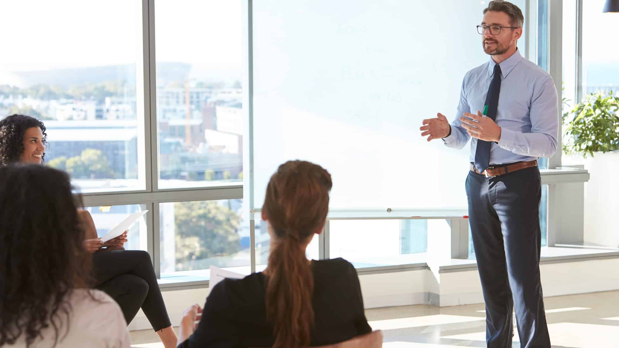 CEO of a company talking.