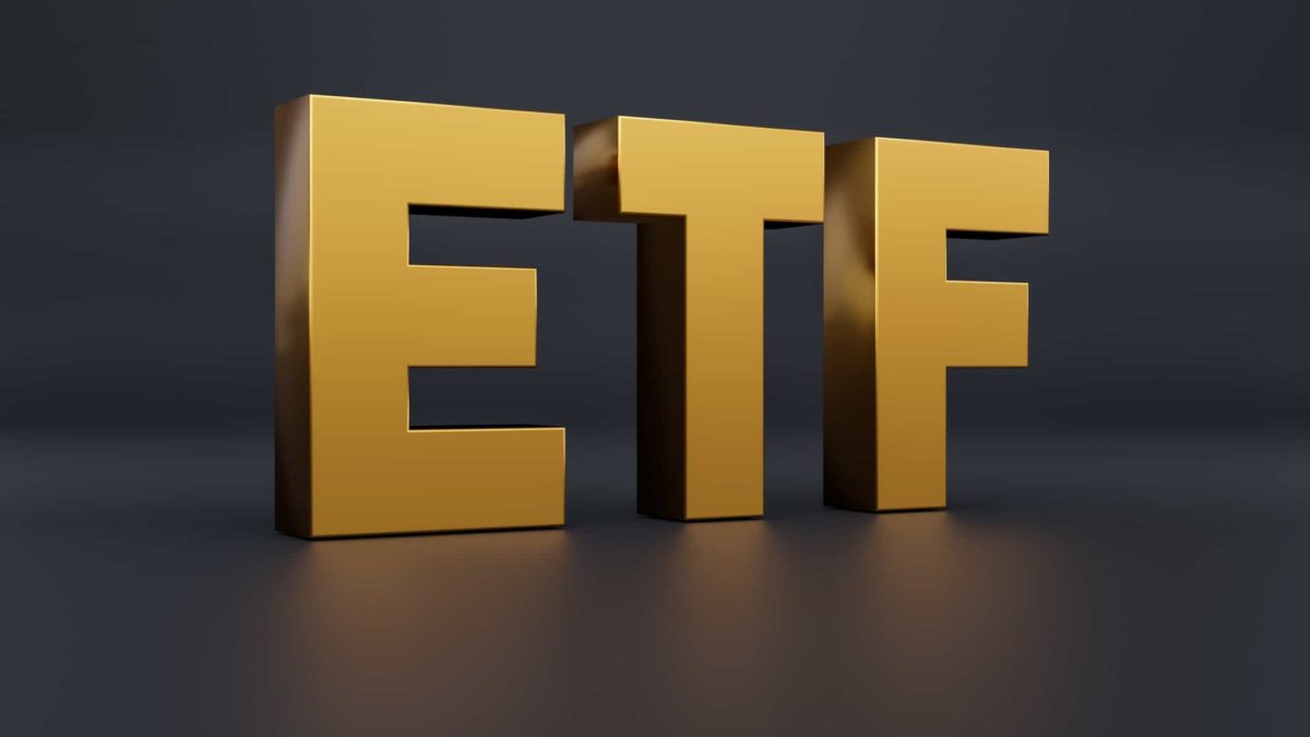 ETF written in yellow gold.