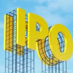 IPO written in yellow and stuck in the air.