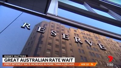 screen shot of the Reserve Bank on Weekend Sunrise