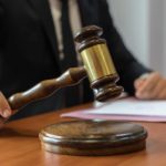 A judge bangs down the gavel.