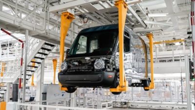 A car being built.