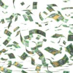 Flying Australian dollars, symbolising dividends.