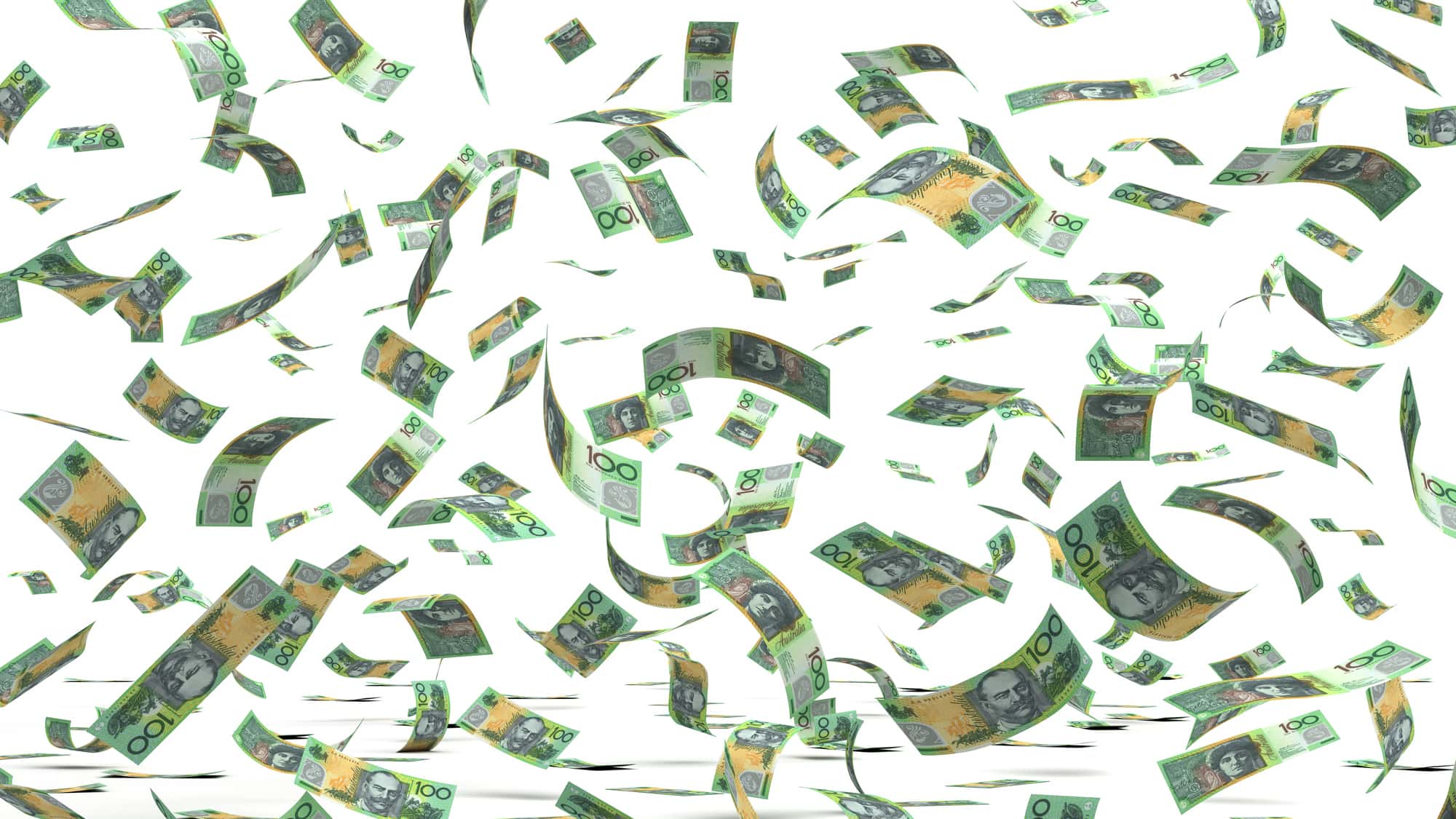 Flying Australian dollars, symbolising dividends.