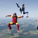 Three sky divers 'falling with style'.