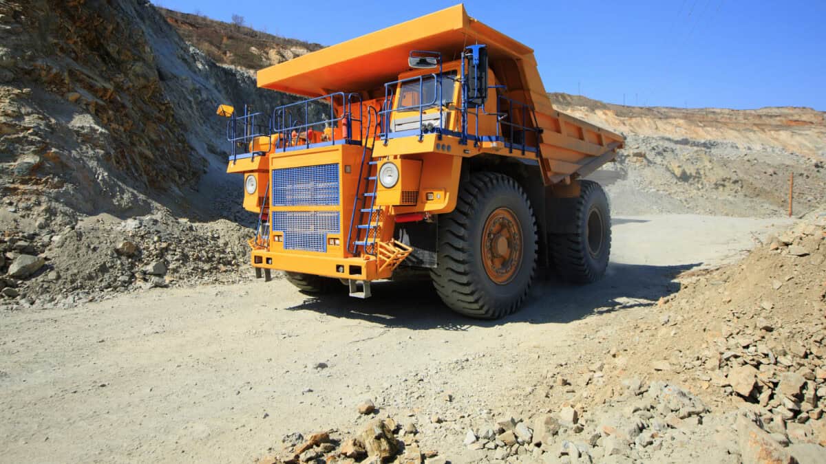 Mining vehicle at a mine site.