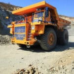 Mining vehicle at a mine site.