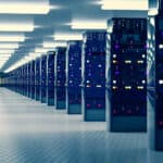 Server racks in a data centre.